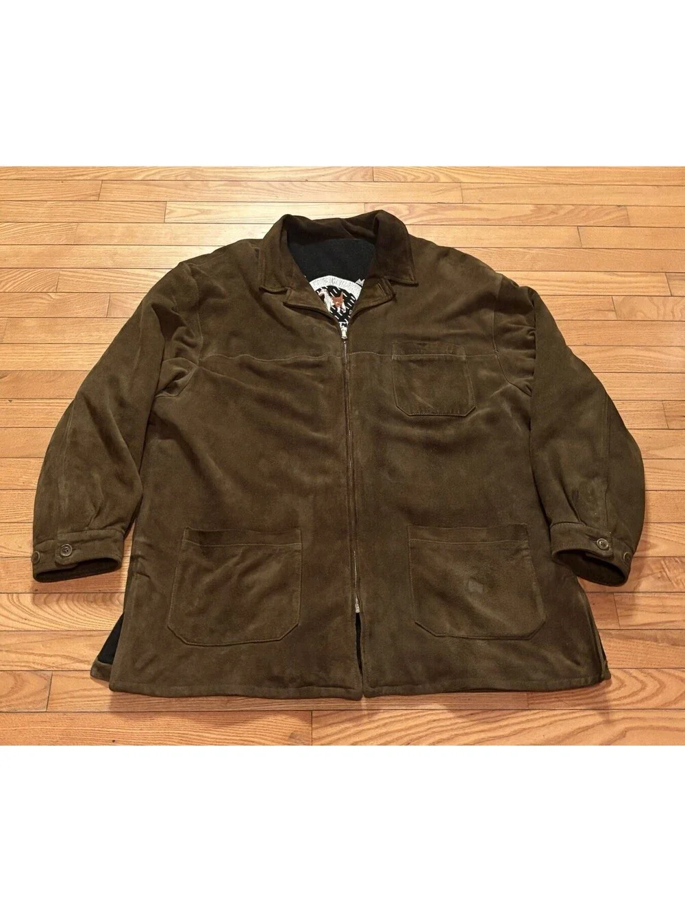 Vintage Marco Pierguidi Suede Chore Coat Made In Italy Men’s Size XL Olive Green